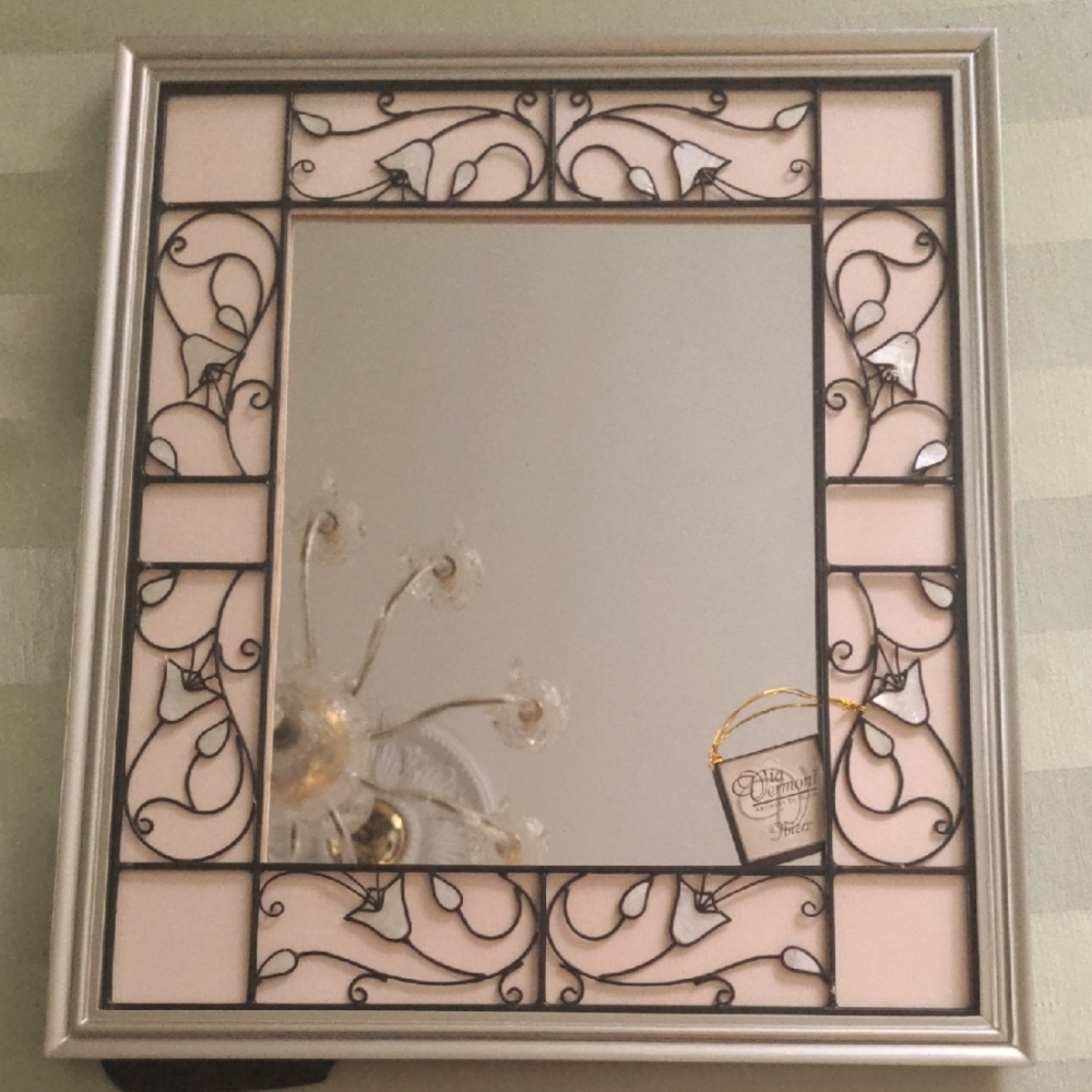 New Via Vermont Ibiza Picture Frame And/Or Mirror, New, Pearlized Metal Work